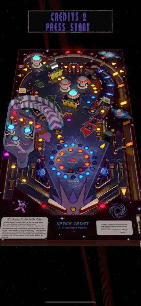 3D Pinball Space table, press start